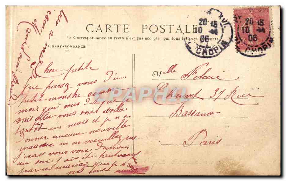CPA Paris Buttes Chaumont La grotte — Rückseite