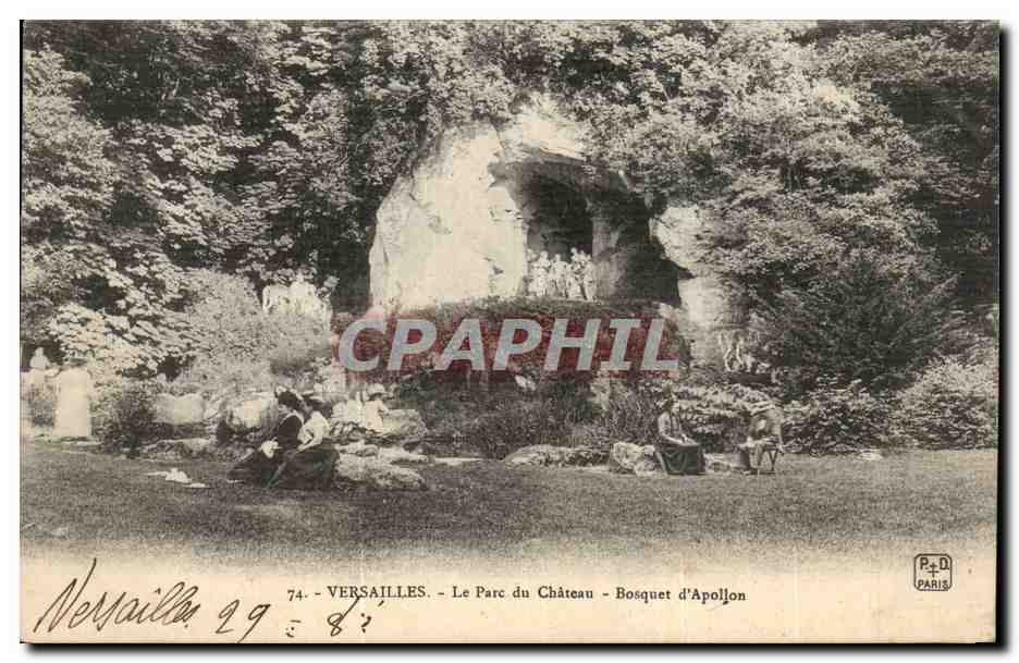 CPA Versailles Le parc du chateau Bouquet d'Apollon (animee)