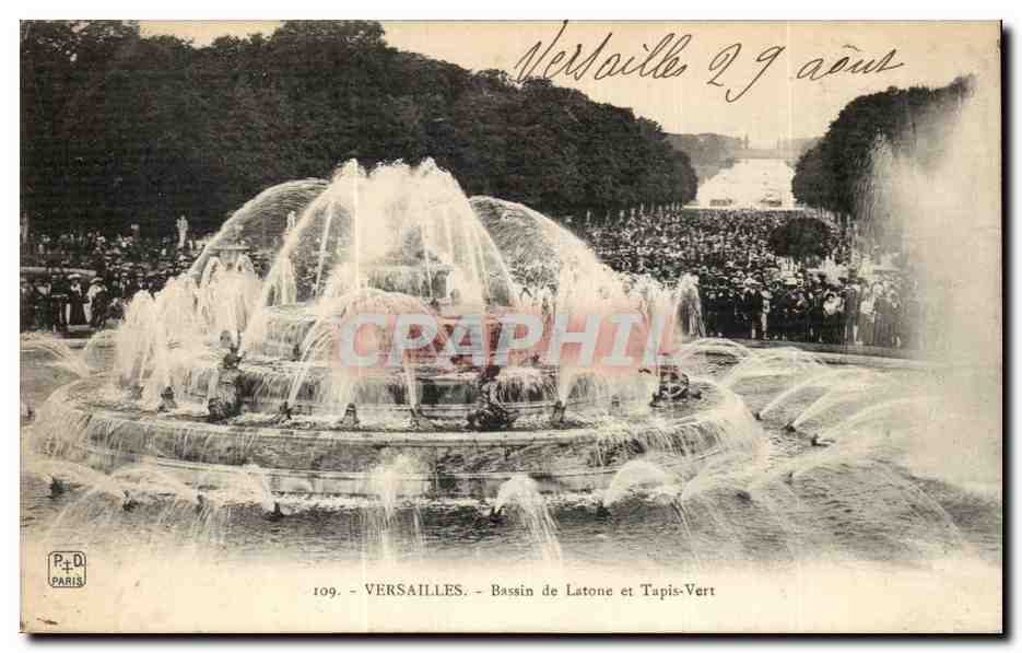 CPA Versailles Bassin de latone et tapis vert