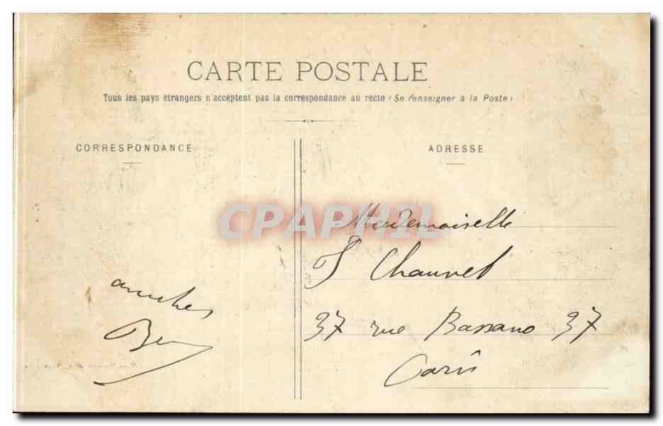 CPA Versailles Musee des voitures Voiture ayant servi au Tsar Nicolas II en 1897 et au roi d'Italie en 1903 — Verso