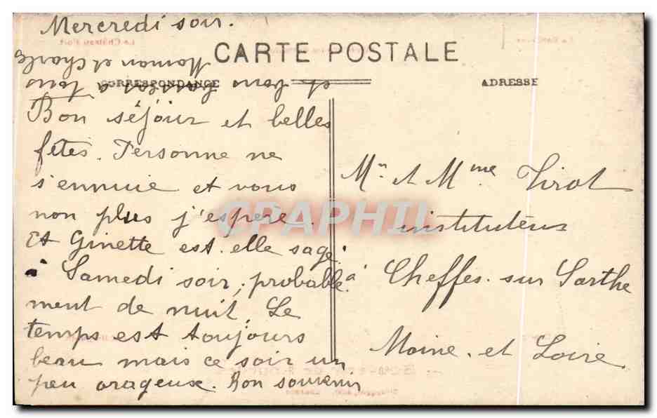 CPA Souvenir de Lourdes Bernadette — Verso