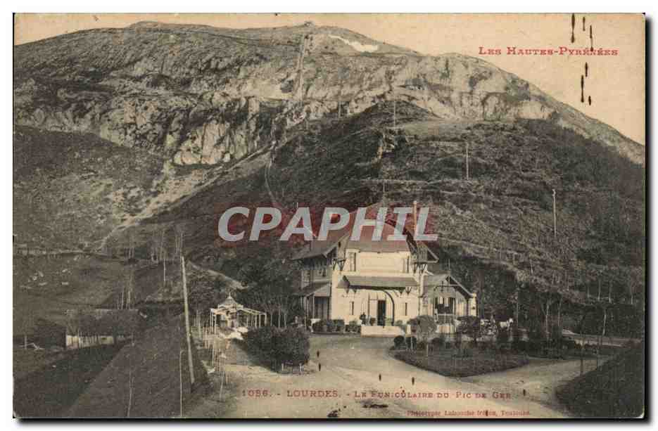 CPA Lourdes le funiculaire du Pic du Ger