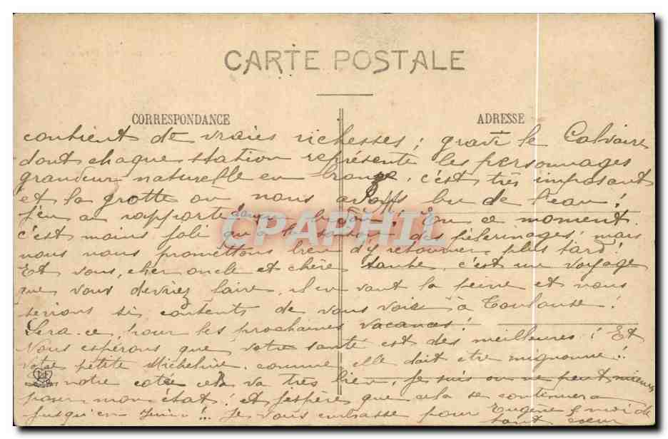 CPA Lourdes le funiculaire du Pic du Ger — Verso
