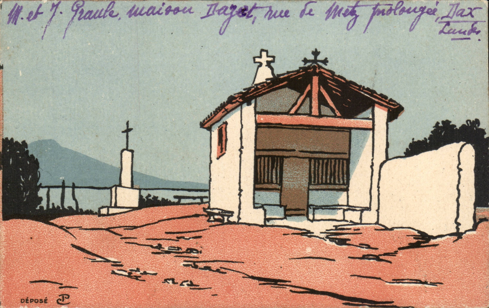 CPA la chapelle de la Madeleine Falaise de Bidart