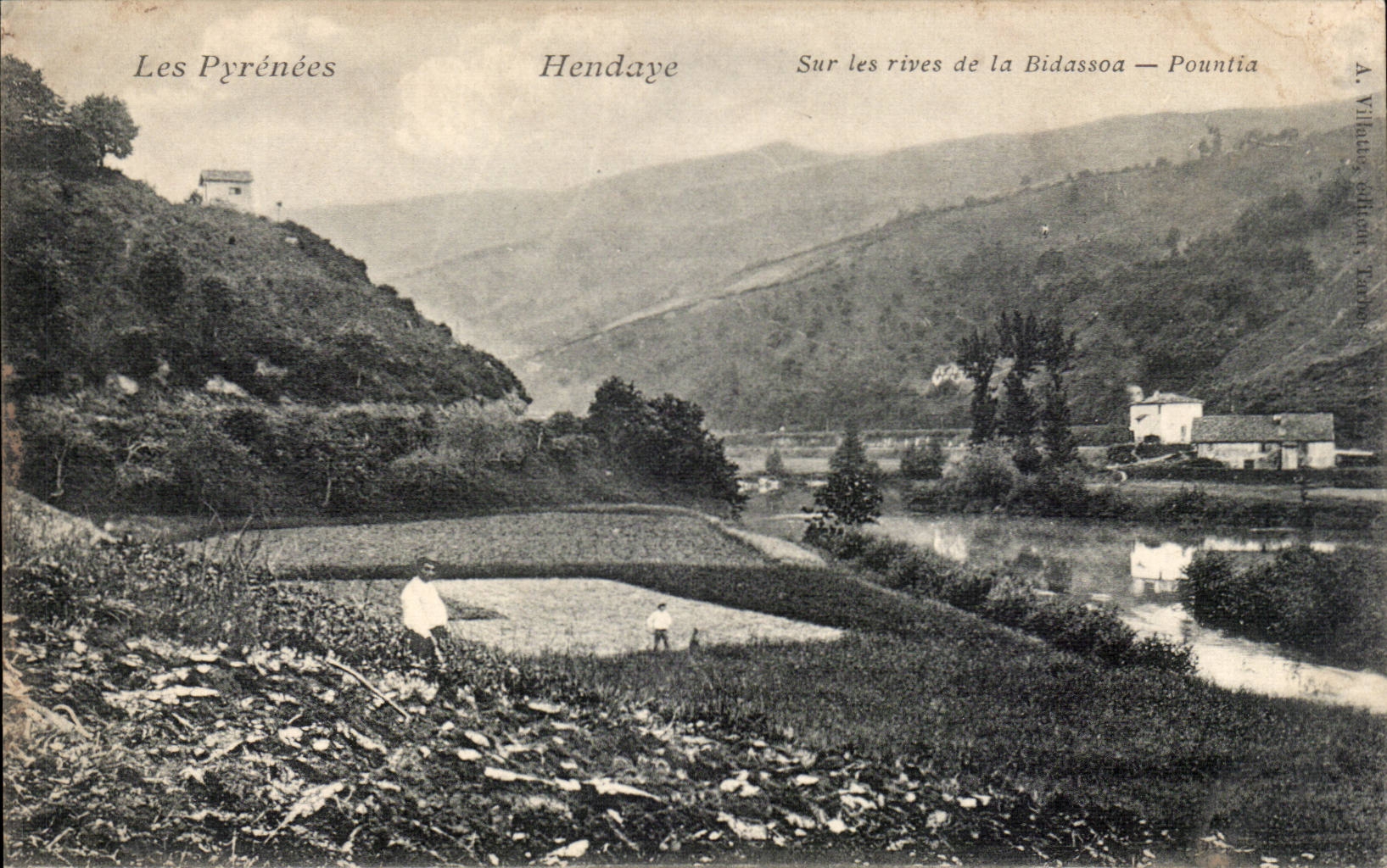 Les Pyrénées — Hendaye — Sur les rives de la Bidassoa — Pountlia — A. Villalba, Paris