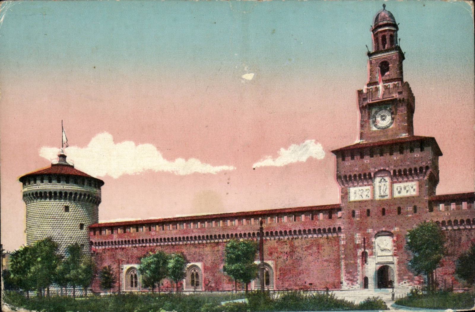 CPA milano Castelo Sforzesco Torre del Filarete