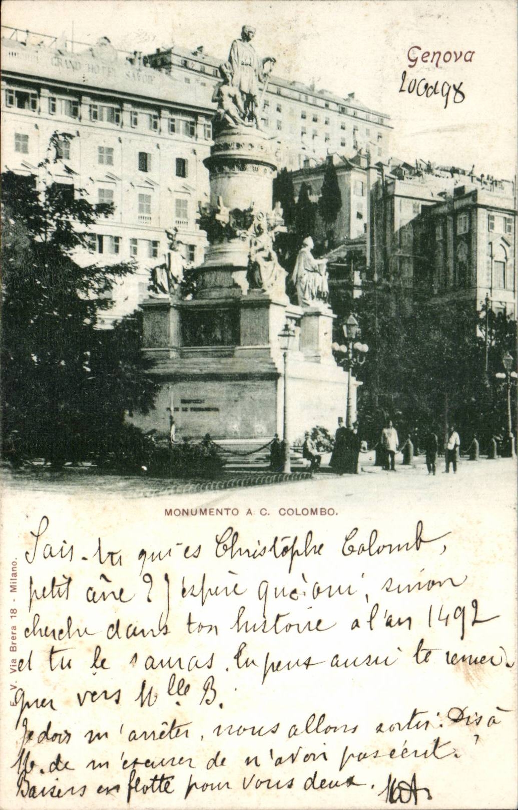 CPA Italie Italia Genova Monumento A C Colombo