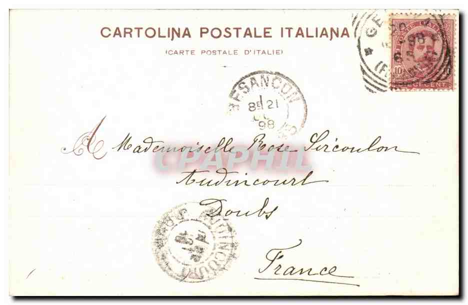 CPA Italie Italia Genova Monumento A C Colombo — Rückseite