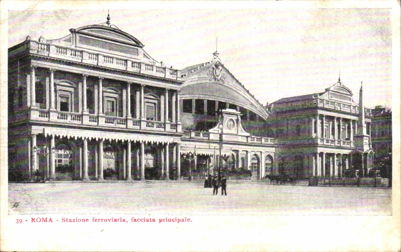 CPA Italie Italia Roma Stazione ferroviaria facciata principale