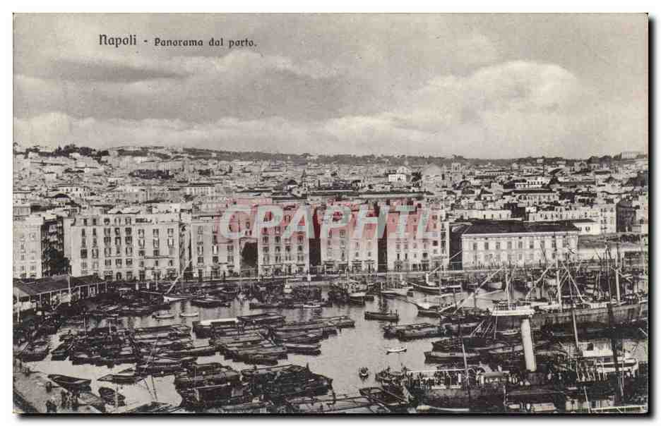 CPA Italie Italia Napoli Panorama dal porto