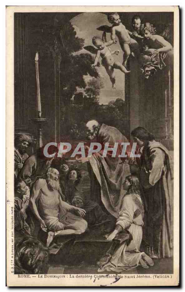 CPA Italie Italia Roma Le dominiquin La derniere communion de Saint Jerome Vatican