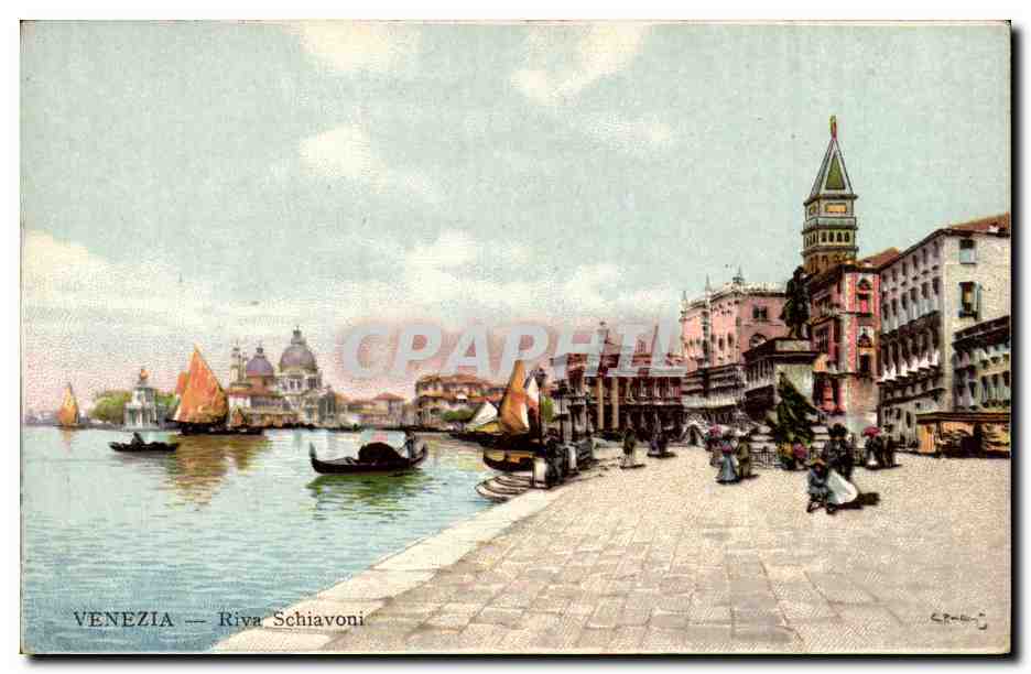 CPA Italie Italia Venezia Riva Schiavoni