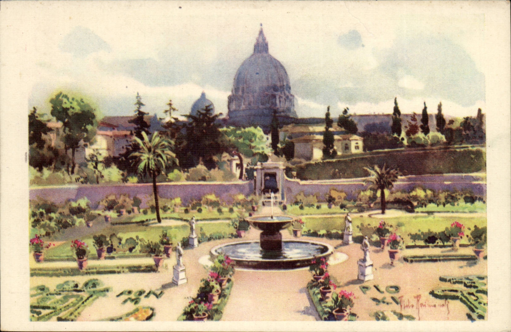 CPA Italie Italia Roma Giardini Vaticani La Cupola da salone ottagono della nuova Pinacoteca