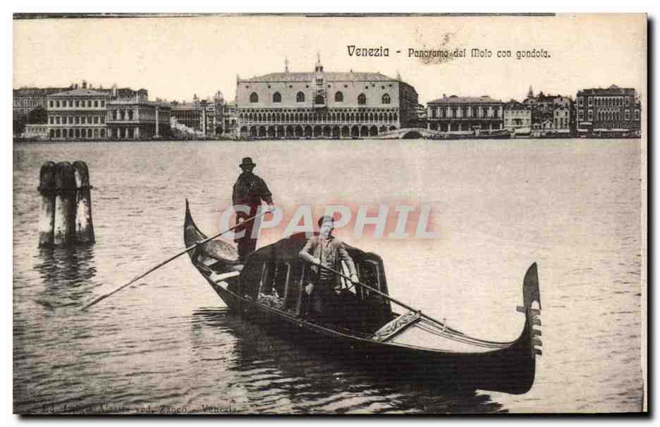 CPA Italie Italia Venezia Panorama del Molo con gondola