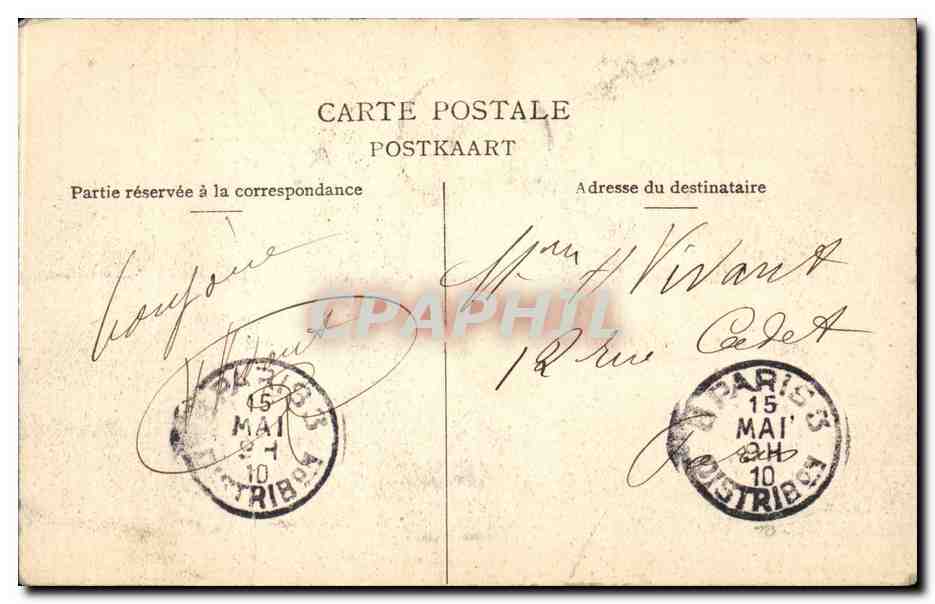 CPA Bruxelles La gare du nord — Rückseite