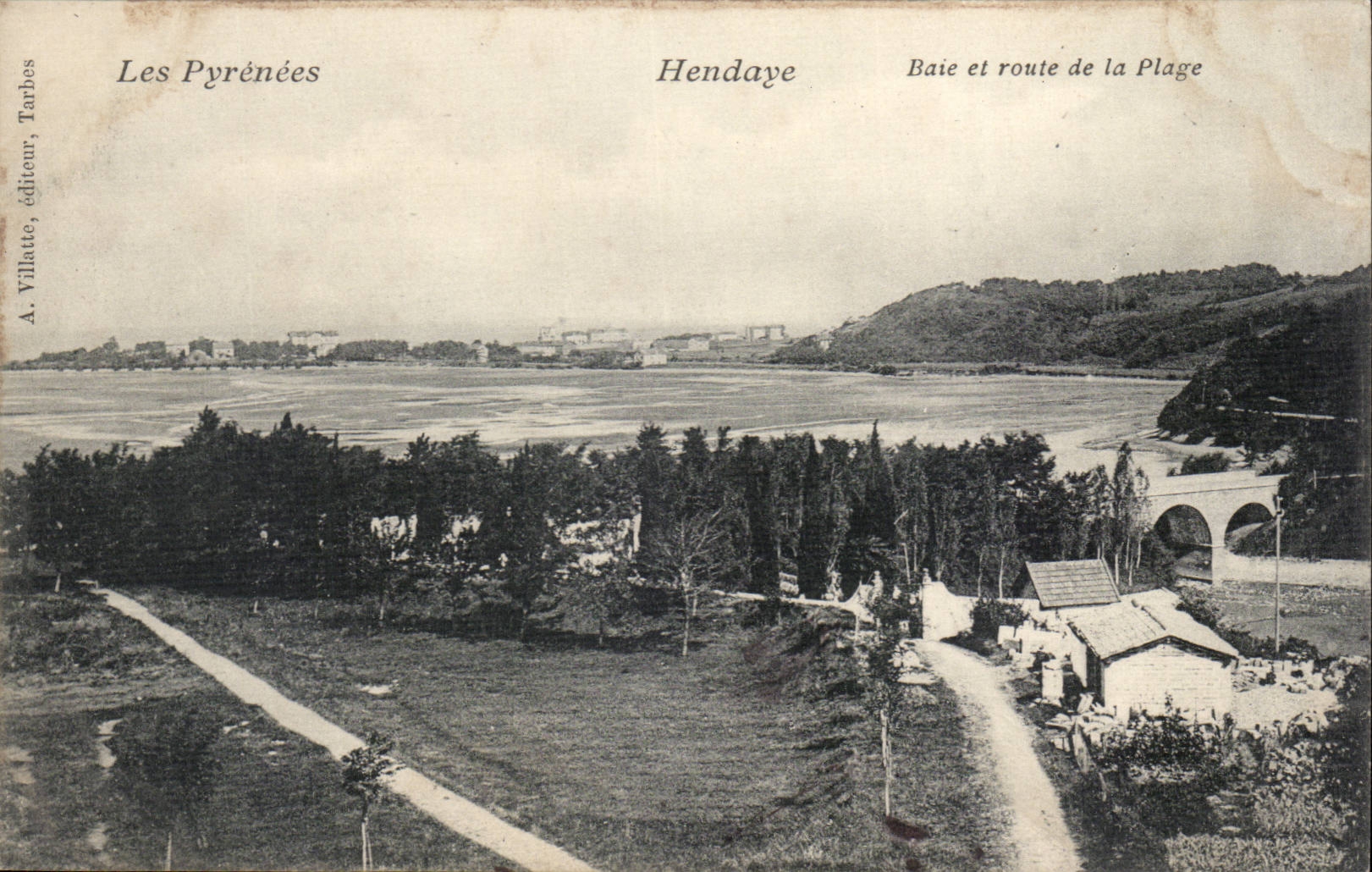 Hendaye — Baie et route de la Plage — A. Villatte, éditeur, Tarbes