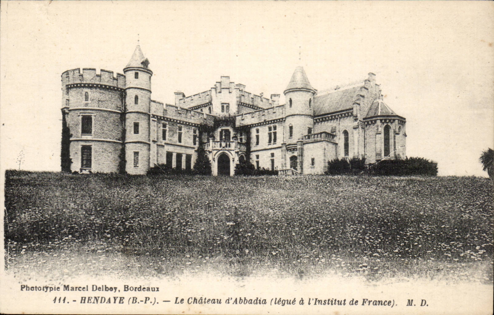 Château d'Abbadia — Hendaye (B.P.) — Phototypie Marcel Delbœuf, Bordeaux, n°444