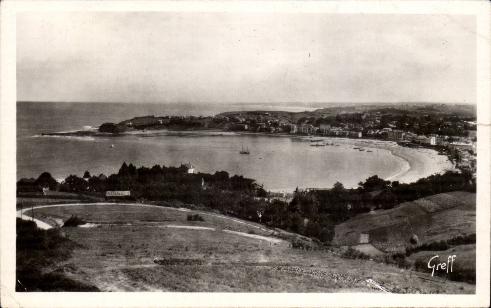 Antike Ansichtskarte St Jean de Luz Allgemeiner Blick auf den Hafen