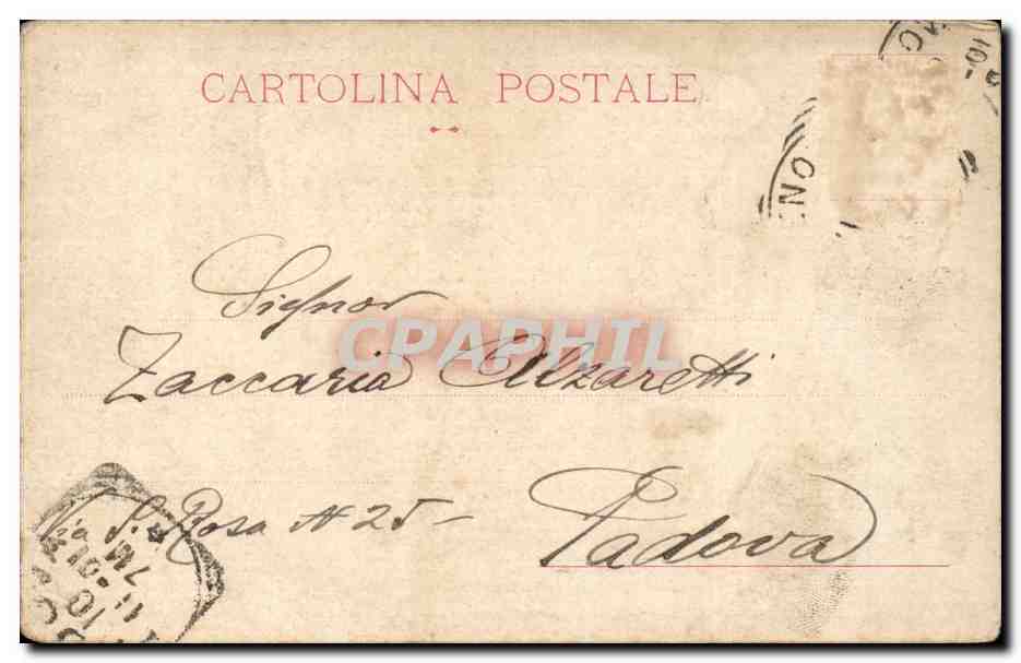 CPA Italie Italia Un saluti de Genova Piazza Caricamento — Rückseite