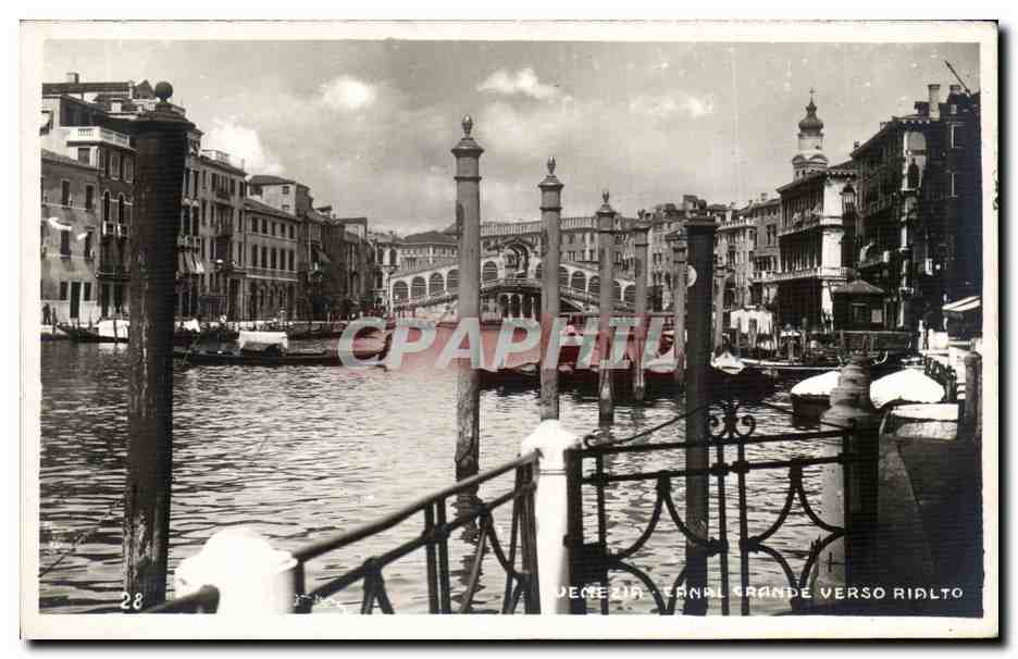 CPA Italie Italia Venezia Canal Grande Verso Rialto