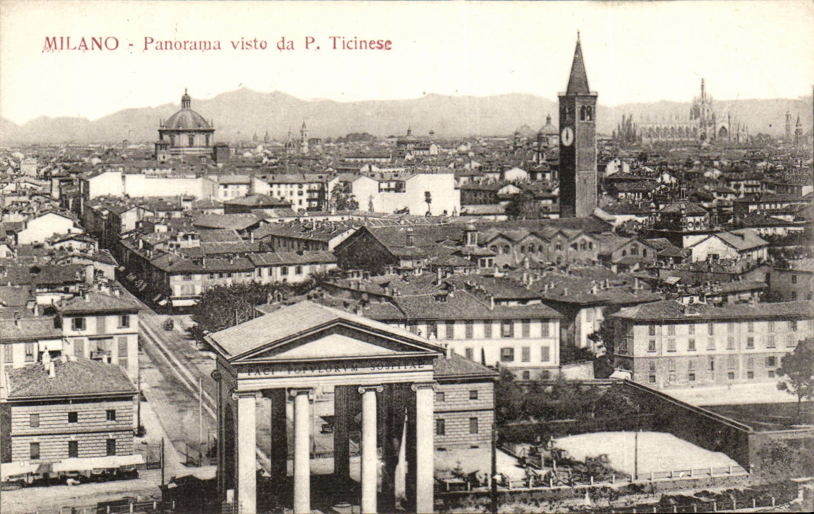 CPA Italie Italia Milano Panorama visto da P Ticinese