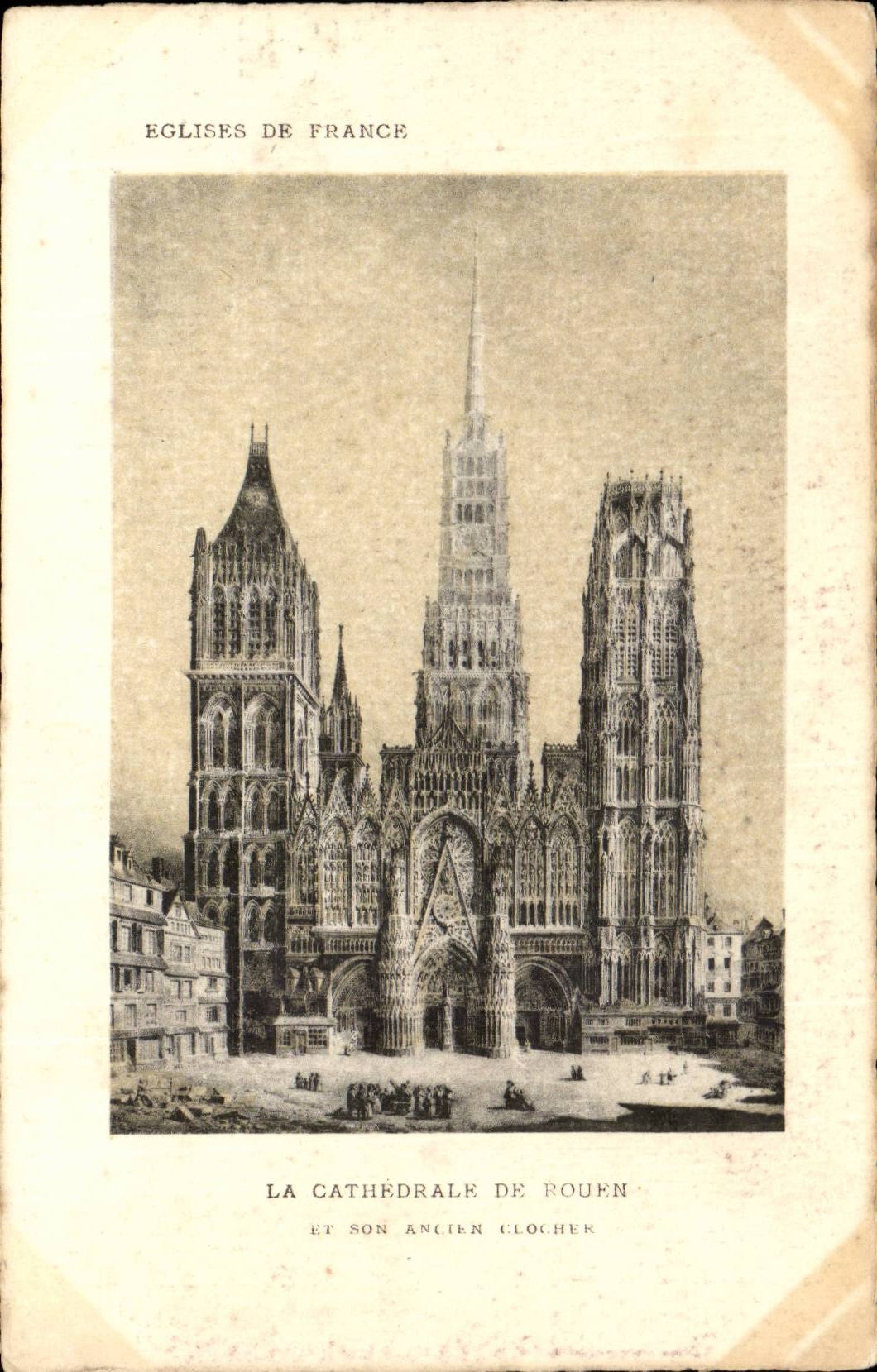 Rouen CPA La cathedrale et son ancien clocher