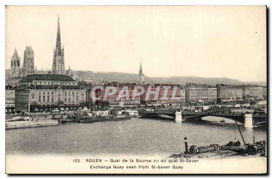 Rouen CPA Quai de la Bourse vu du quai St Sever 