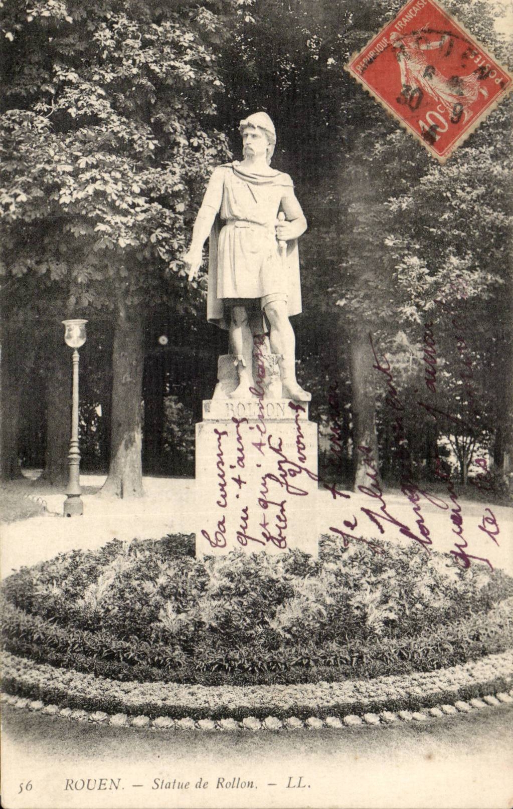 Rouen CPA Statue de Rollon