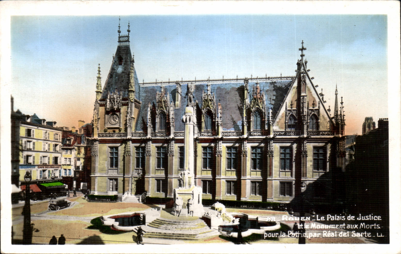 Rouen CPA Palais de justice et le monument aux morts pour la patrie par Real de Sarte