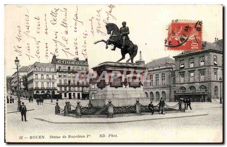 Rouen CPA Statue de Napoleon 1er