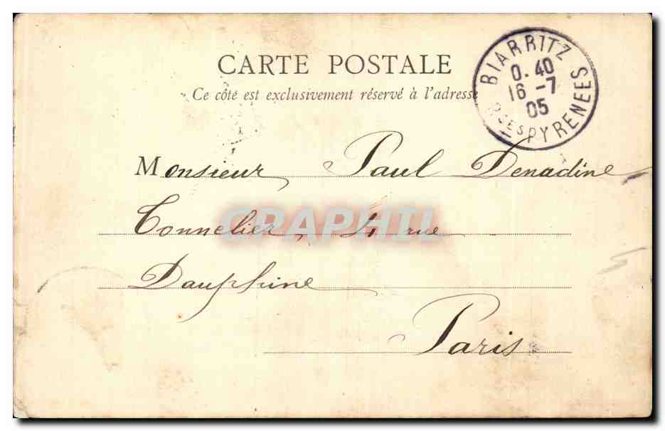 Biarritz — Le Port Vieux — Éditeur B.J.C., Paris, n° de série non visible — Rückseite
