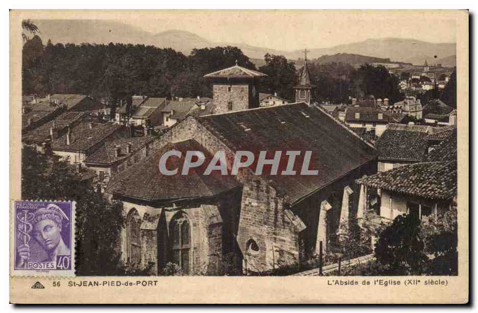 CPA Saint Jean Pied de Port L'abside de l'eglise