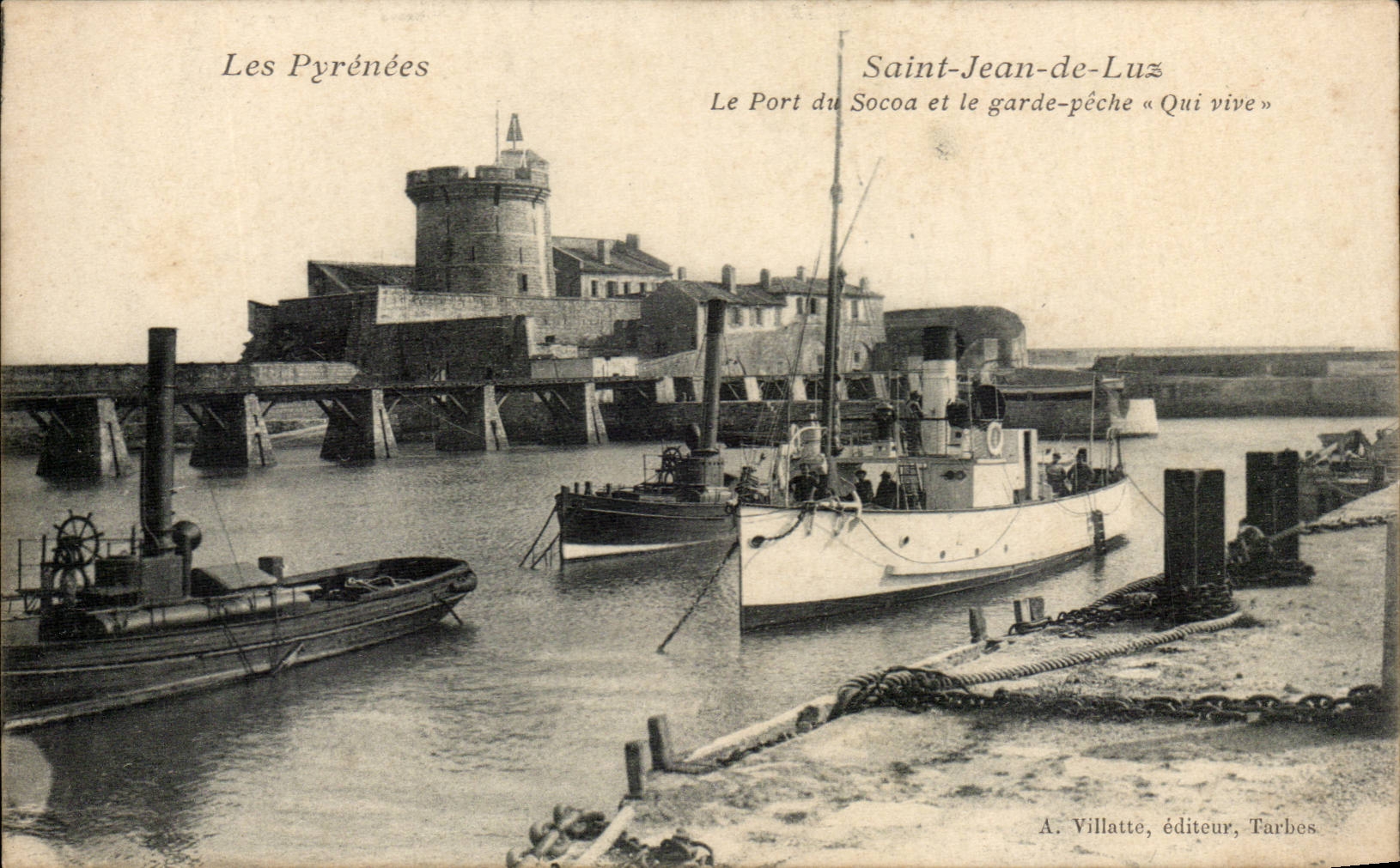 Saint-Jean-de-Luz — Der Hafen von Socoa und das Fischboot « Qui vive » — A. Villatte, Verlag, Tarbes