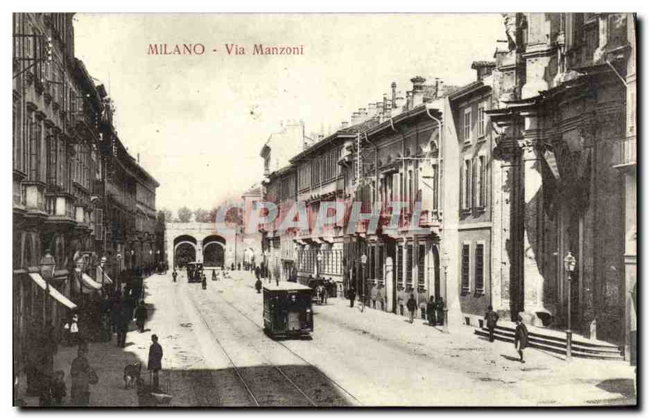 CPA Italie Italia Milano Via Manzoni
