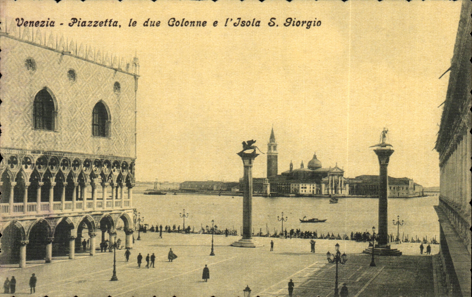 CPA Italie Italie Venezia Piazzetta le due Colonne e l'isola S Giorgio
