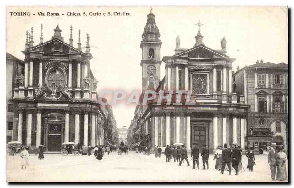CPA Italie Italie Via Roma Chiesa S Carlo e S Cristina