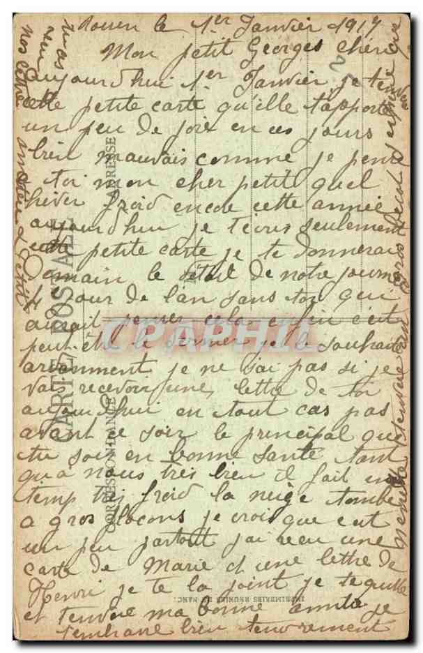 CPA Rouen La grosse horloge — Rückseite