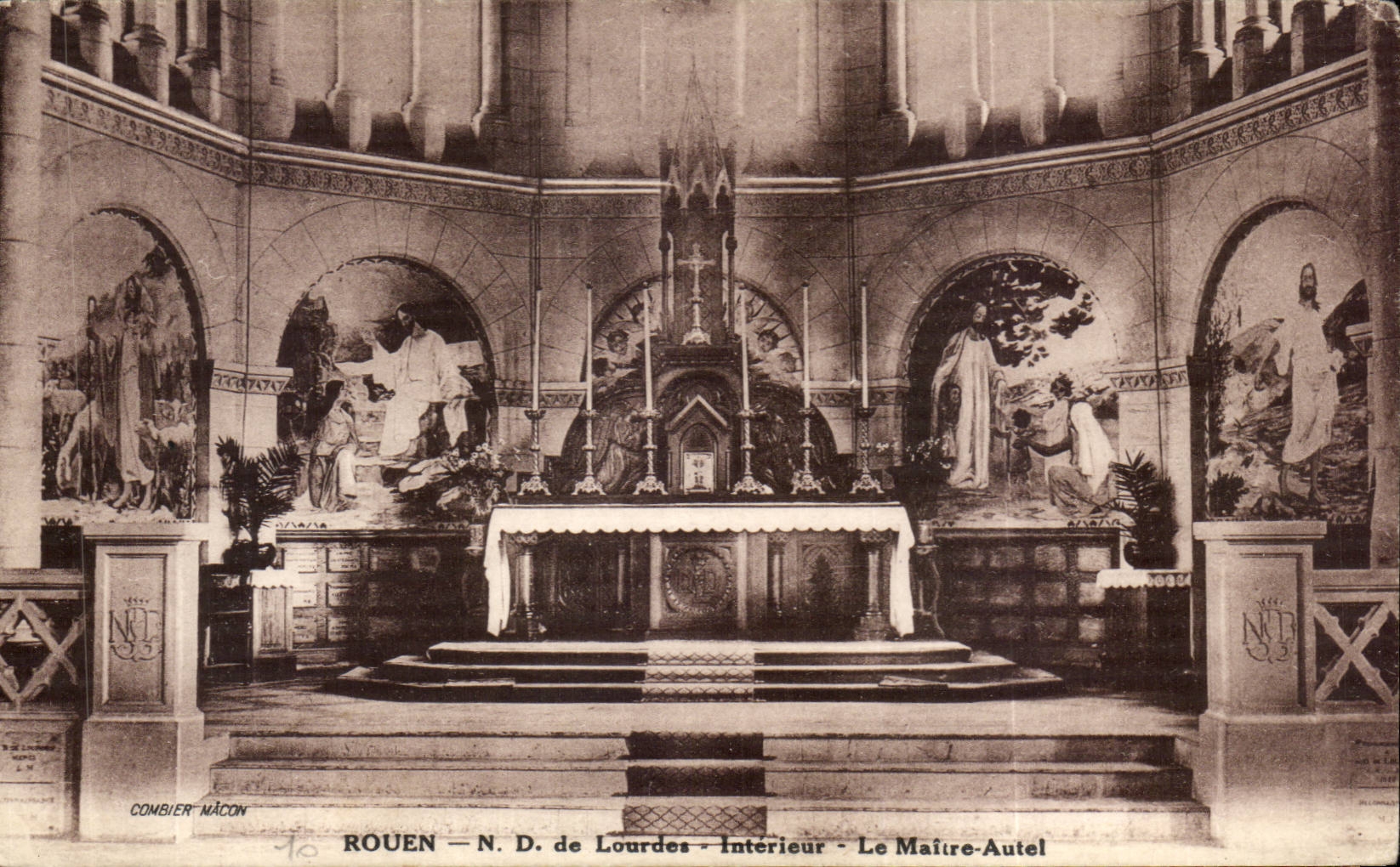 CPA Rouen ND de Lourdes Interieur Le maitre autel