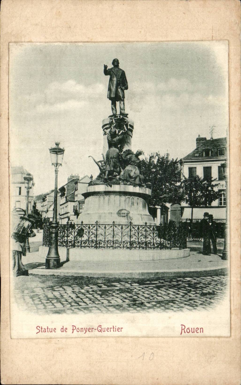 CPA Rouen Statue de Ponyer Quertier