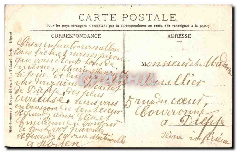 CPA Rouen Panorama pris de la tour du beffroi — Rückseite