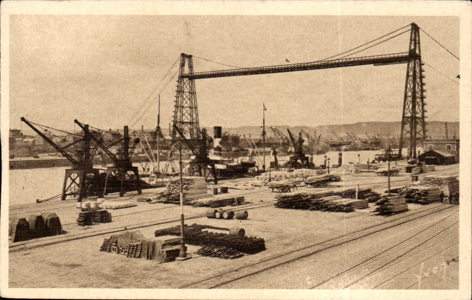 CPA Rouen Le pont transbordeur