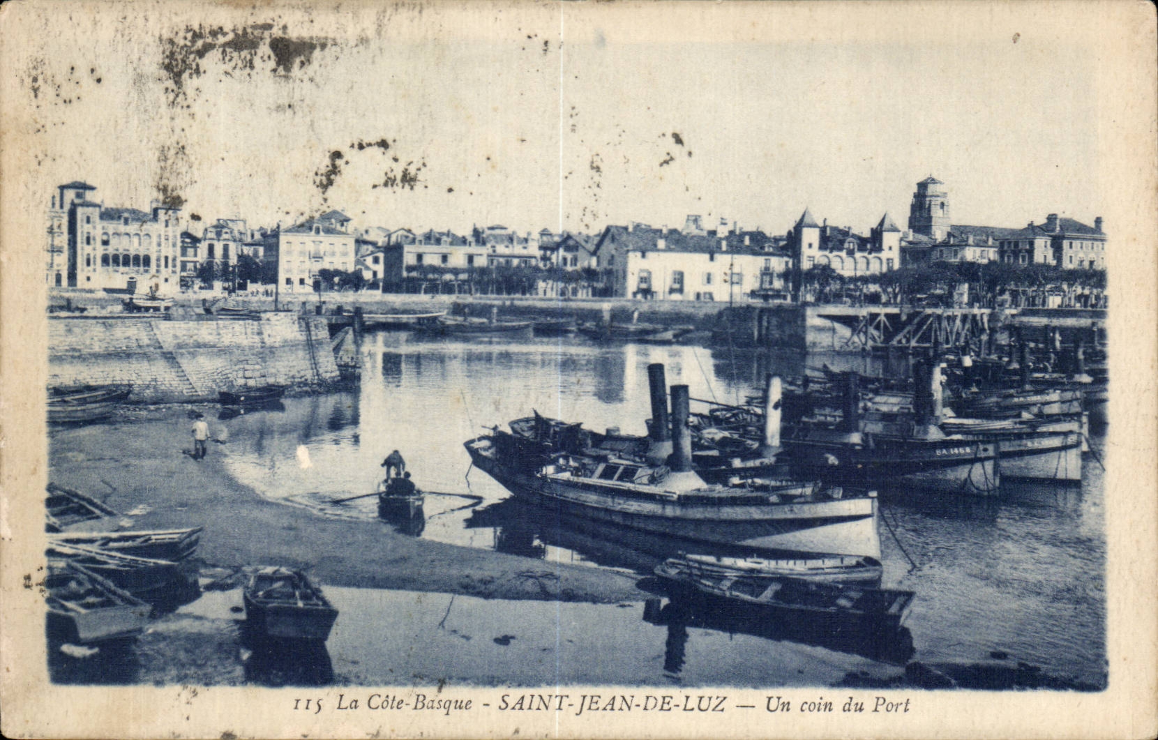Saint-Jean-de-Luz — Ein Stück des Hafens — Bomocotypie Gaureau