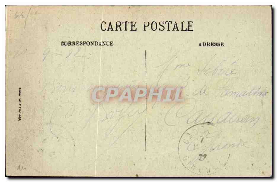 CPA Biarritz Le casino municipal — Verso