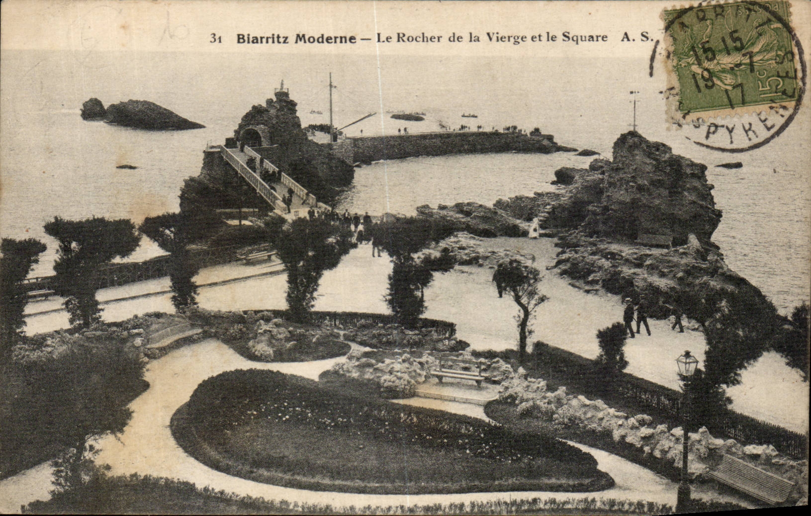 Biarritz Moderne — Le Rocher de la Vierge et le Square — A.S. n°31