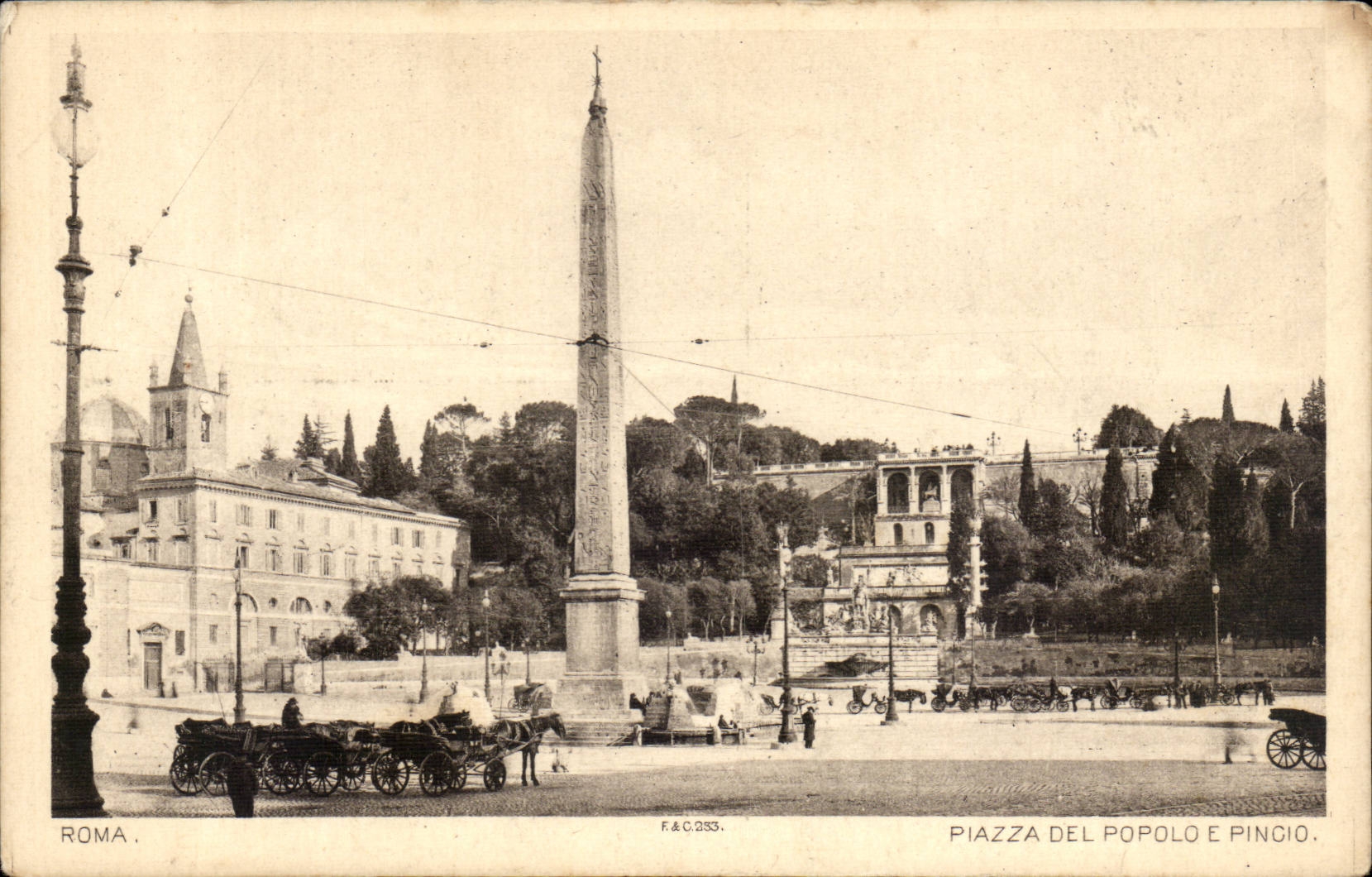 CPA Italie Italia Roma Piazza del Popolo e pincio