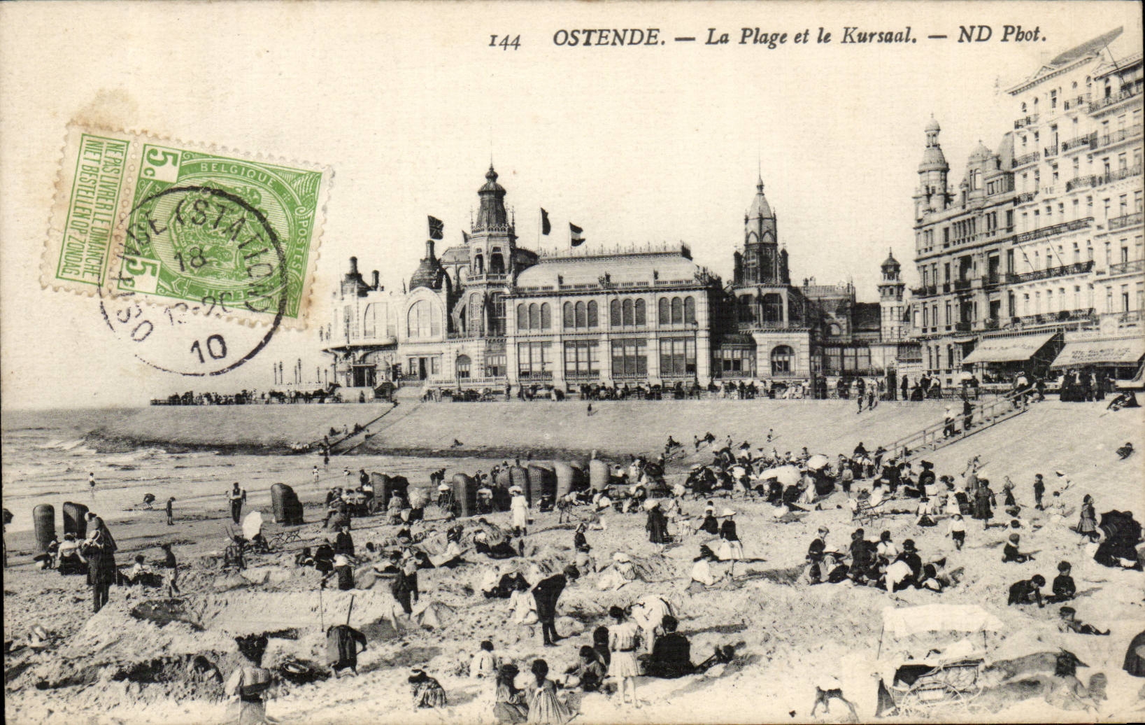 CPA Ostende La plage et le Kursaal