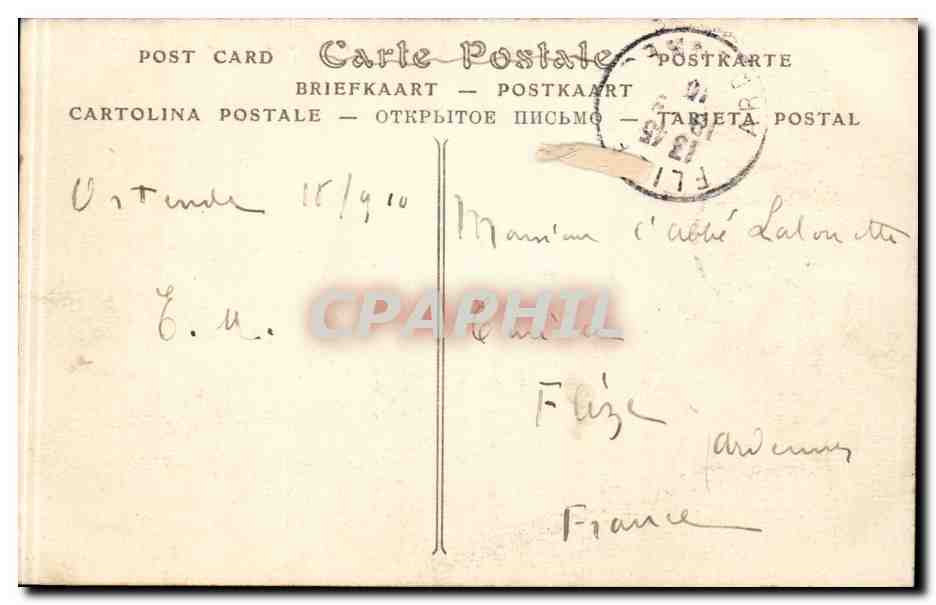 CPA Ostende La plage et le Kursaal — Rückseite