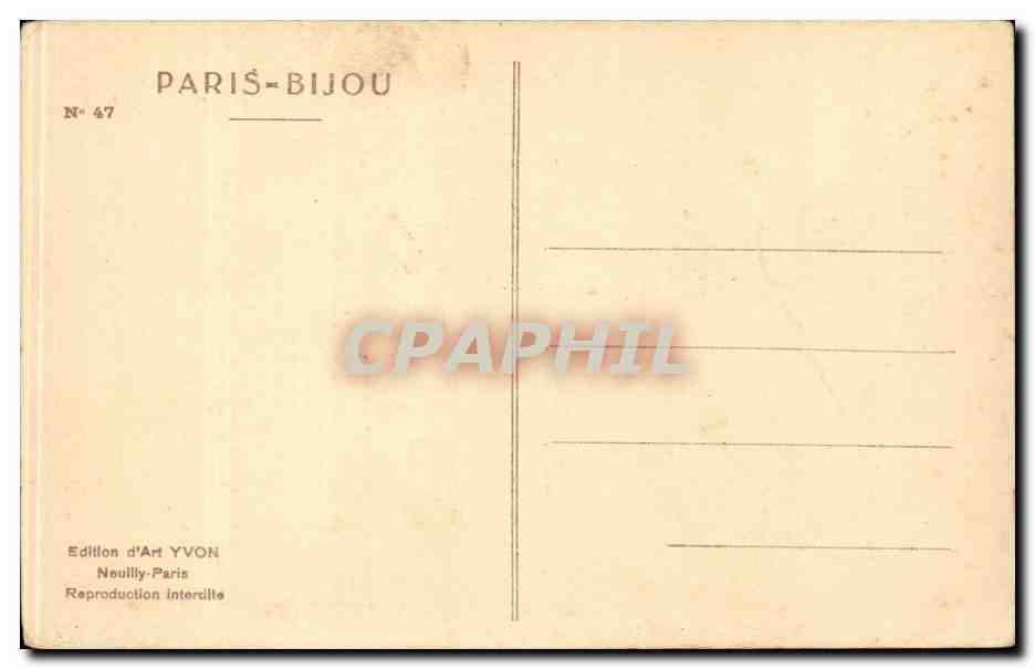 CPA Paris PArc monceau — Rückseite