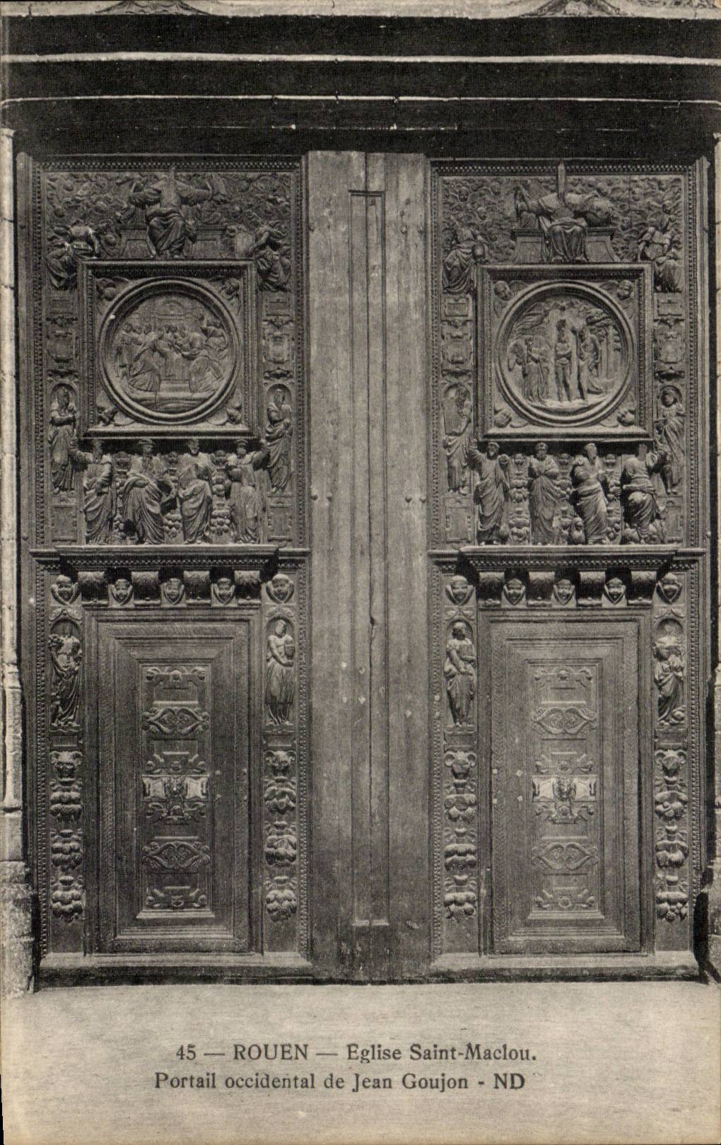 CPA Rouen Eglise Saint Mathieu Portail occidental de Jean Goujon