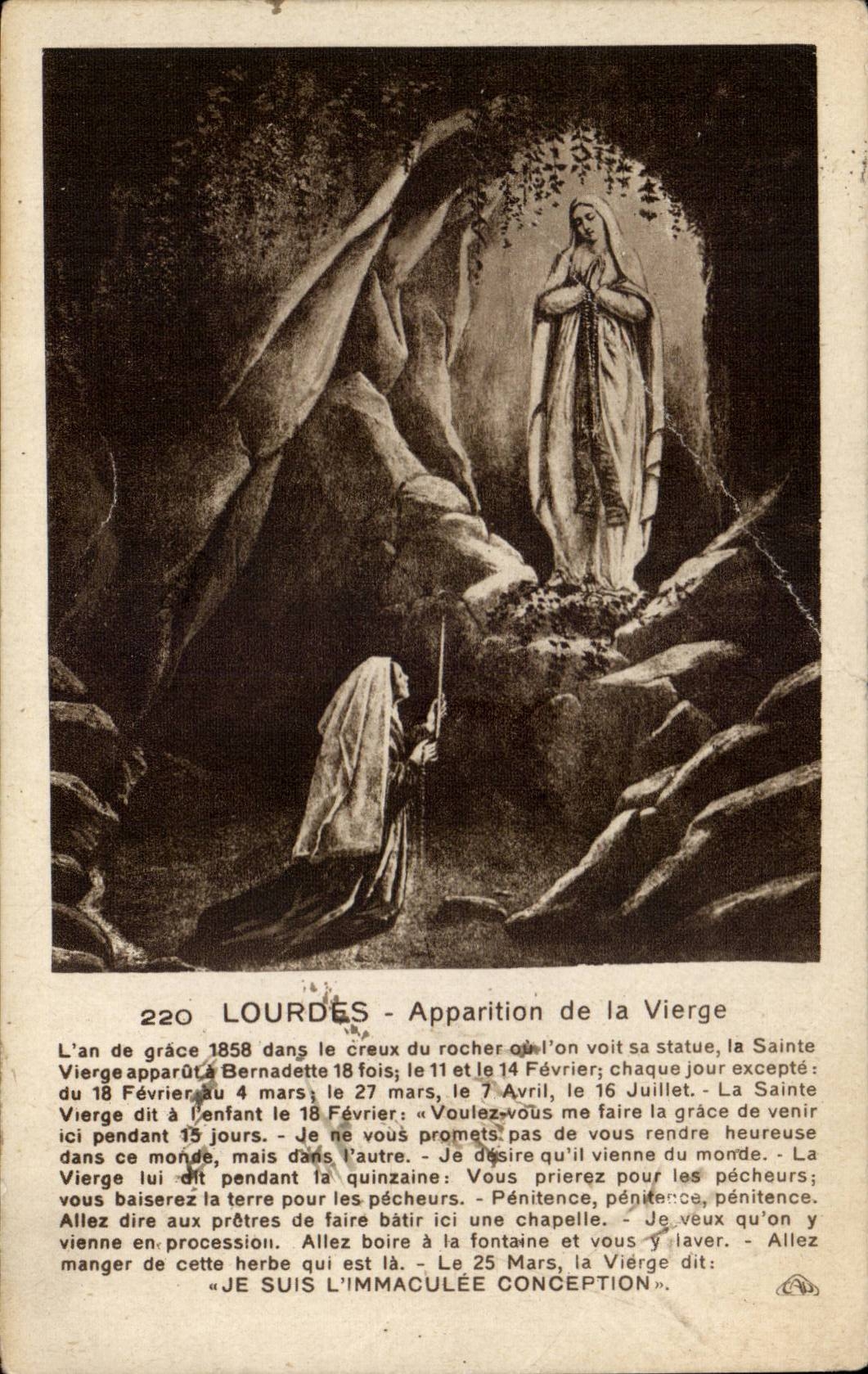 CPA Lourdes Apparition de la vierge
